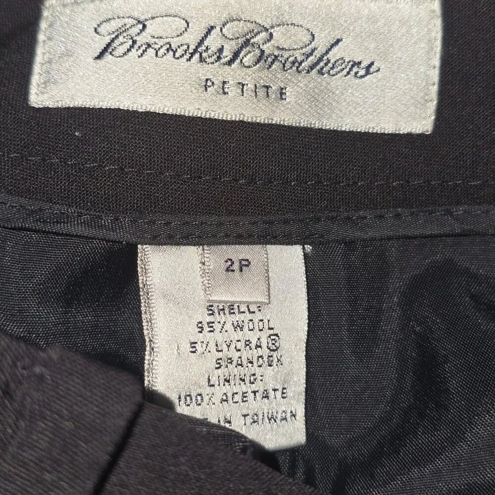 Brooks Brothers Women's Black Wool 2 Piece Professional Pencil Skirt Set, 2P/4P